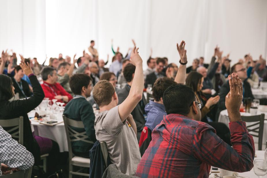 Crowd Participating at Parlour Magic Event